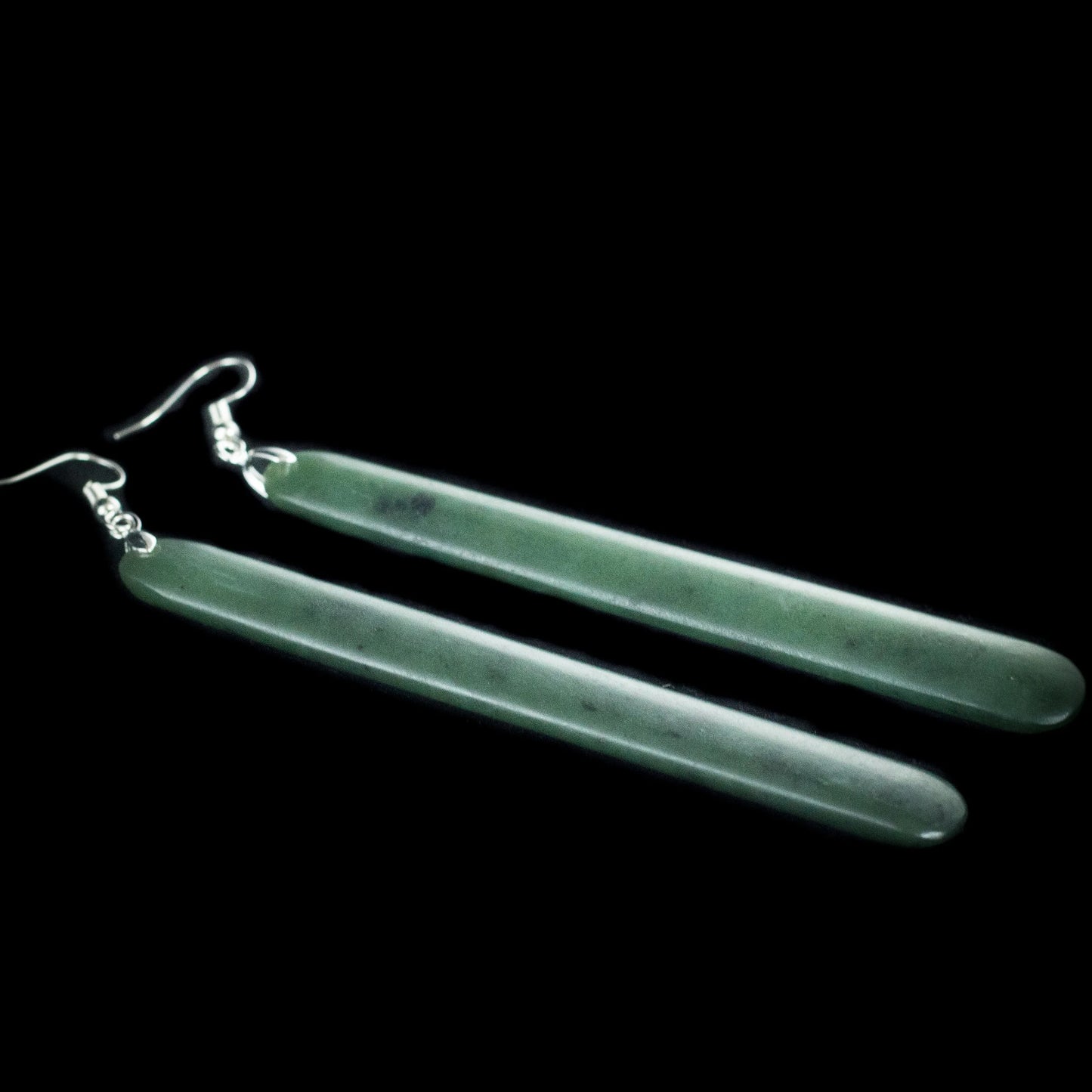Kawakawa Pounamu Long Drop Earrings