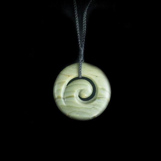 Kahotea Inanga Pounamu Koru Pendant