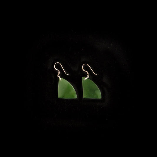 Kawakawa Pounamu Fan Earrings