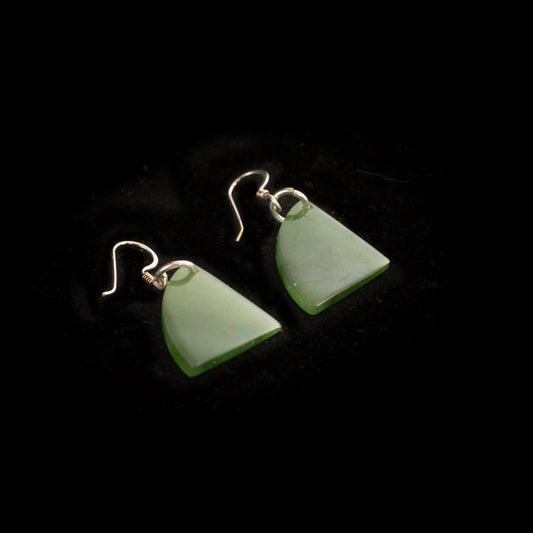 Kawakawa Pounamu Fan Earrings