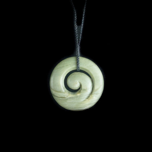 Kahotea Inanga Pounamu Koru Pendant
