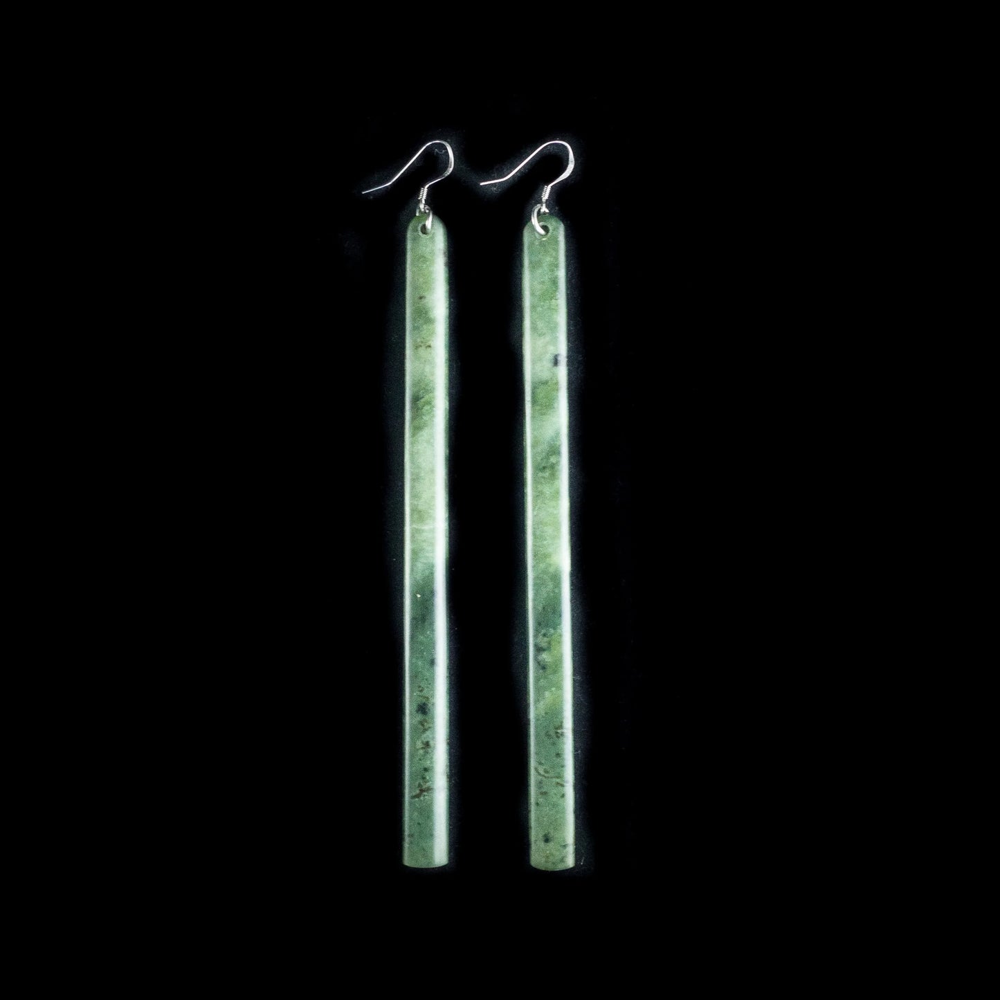 Kawakawa Pounamu Long Drop Earrings