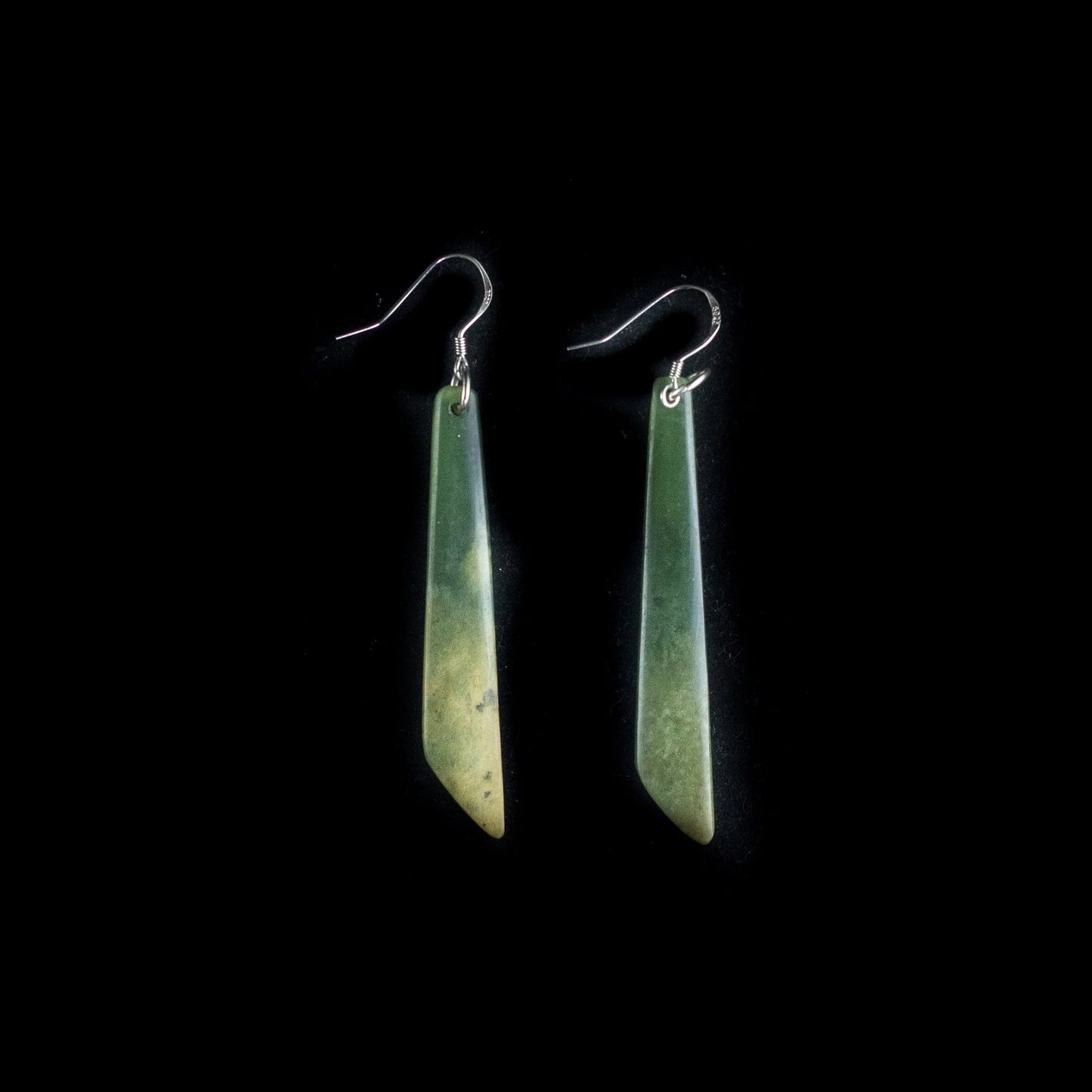 Raukaraka Pounamu Long Drop Earrings